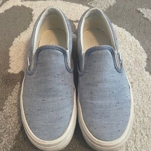 Vans Women’s Slip-On Blue Denim with Colored Specks Sneakers Size 6